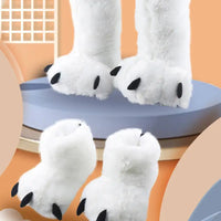 HKM-686611 Cozy Plush Paw Slippers for Men and Women - Funny Animal Winter Indoor Shoes