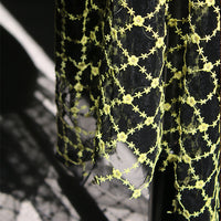 HKM-686611 Mesh Hanfu Embroidery Fabric for DIY Projects - 135cm Width, Multiple Length Options Available