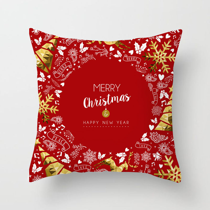 HKM-686739 Christmas-Themed Cushion Pillowcase in Various Colors and Patterns - 45x45cm Polyester