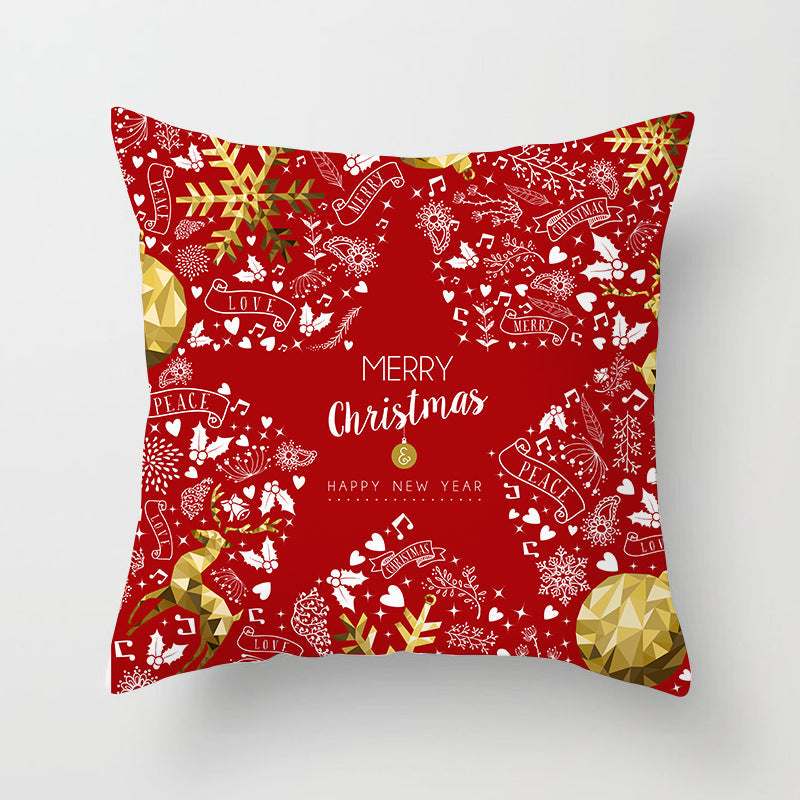 HKM-686739 Christmas-Themed Cushion Pillowcase in Various Colors and Patterns - 45x45cm Polyester