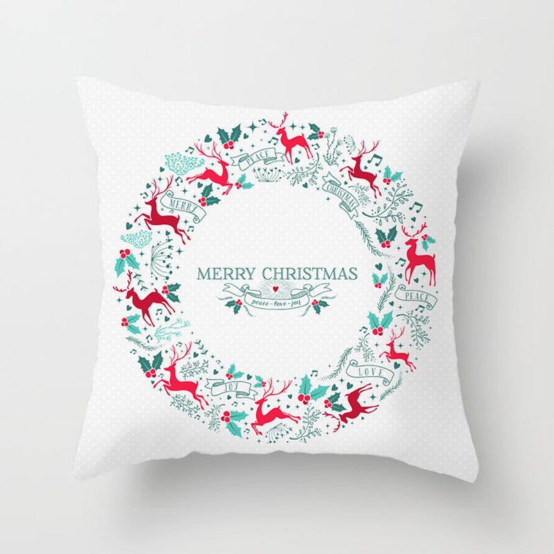 HKM-686739 Christmas-Themed Cushion Pillowcase in Various Colors and Patterns - 45x45cm Polyester