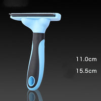 HKM-686867 Ergonomic Pet Grooming Comb for Dogs and Cats - Stainless Steel & TPR - Blue or Pink