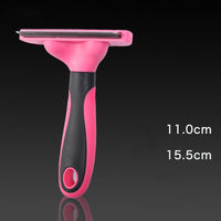 HKM-686867 Ergonomic Pet Grooming Comb for Dogs and Cats - Stainless Steel & TPR - Blue or Pink