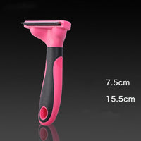 HKM-686867 Ergonomic Pet Grooming Comb for Dogs and Cats - Stainless Steel & TPR - Blue or Pink