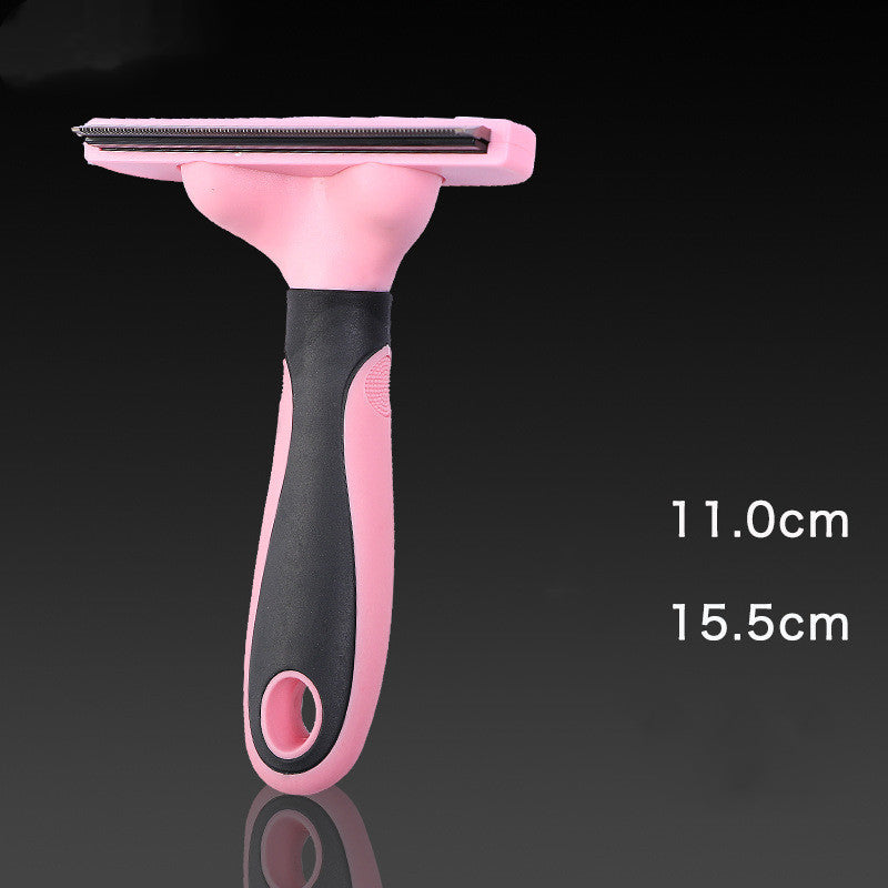 HKM-686867 Ergonomic Pet Grooming Comb for Dogs and Cats - Stainless Steel & TPR - Blue or Pink