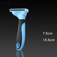 HKM-686867 Ergonomic Pet Grooming Comb for Dogs and Cats - Stainless Steel & TPR - Blue or Pink