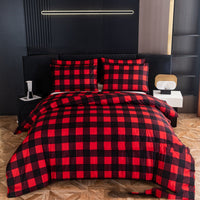 HKM-686931 European Style Red Down Quilt Cover Set with Pillowcases - Multiple Sizes Available
