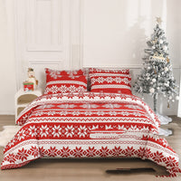 HKM-686931 European Style Red Down Quilt Cover Set with Pillowcases - Multiple Sizes Available