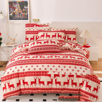 HKM-686931 European Style Red Down Quilt Cover Set with Pillowcases - Multiple Sizes Available