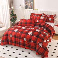 HKM-686931 European Style Red Down Quilt Cover Set with Pillowcases - Multiple Sizes Available