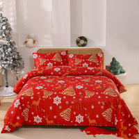 HKM-686931 European Style Red Down Quilt Cover Set with Pillowcases - Multiple Sizes Available