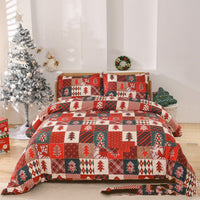 HKM-686931 European Style Red Down Quilt Cover Set with Pillowcases - Multiple Sizes Available