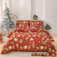HKM-686931 European Style Red Down Quilt Cover Set with Pillowcases - Multiple Sizes Available