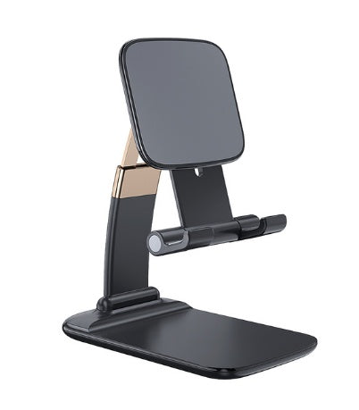 HKM-686995 Adjustable Telescopic Folding Mobile Phone Holder - ABS, Zinc Alloy, Silicone - Black/White