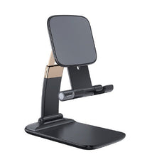 HKM-686995 Adjustable Telescopic Folding Mobile Phone Holder - ABS, Zinc Alloy, Silicone - Black/White