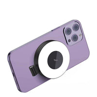 HKM-687507 Folding LED Mobile Phone Fill Light with Magnetic Suction and Tripod, Three Color Temperatures, Wireless Design