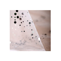 HKM-687763 Irregular Sequin Mesh See-Through Hanfu Fabric - 100% Polyester, White, 155cm Wide, 0.5m Length