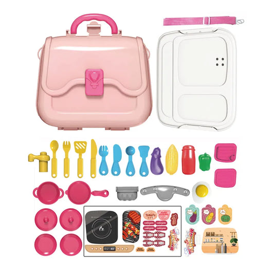 KTX-687763 Kids Pretend Play Kitchen Cook Set - 33 Pieces Playset for Ages 5-7