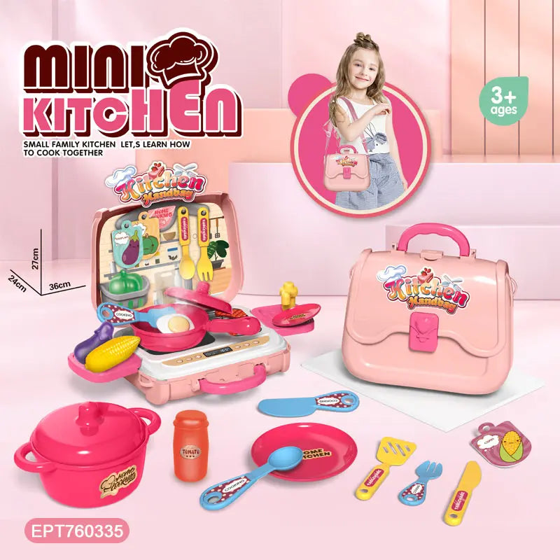 KTX-687763 Kids Pretend Play Kitchen Cook Set - 33 Pieces Playset for Ages 5-7