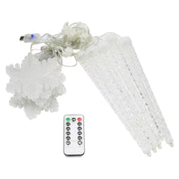 HKM-687891 Christmas Icicle Snowflake Light String - Warm White, Colorful, or White Light with 8 Modes