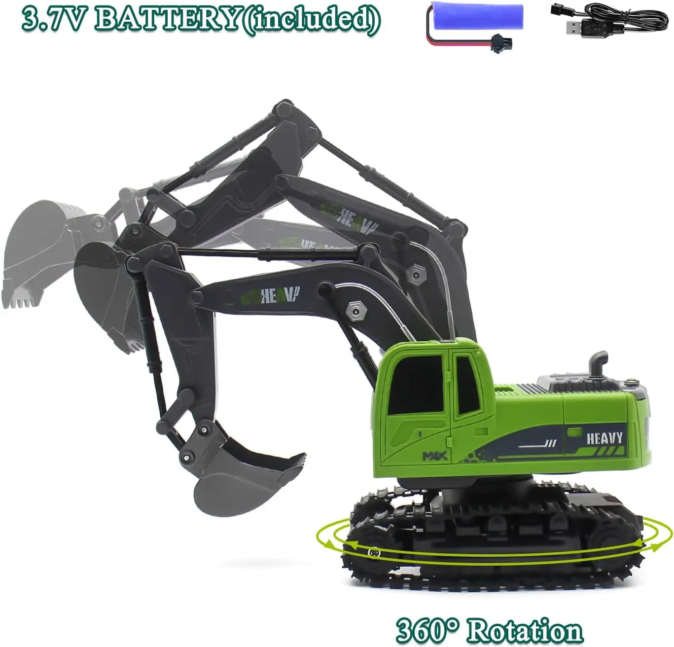 HKM-687891 Dual Control 11CH RC Semi-Trailer Truck & Excavator Toy Set - 1:12 Scale, 2.4GHz, Ready-to-Go