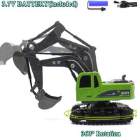 HKM-687891 Dual Control 11CH RC Semi-Trailer Truck & Excavator Toy Set - 1:12 Scale, 2.4GHz, Ready-to-Go