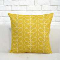 HKM-687891 Square Cotton and Linen Pillow with Vintage Flower and Bird Design, Double-Sided Pattern