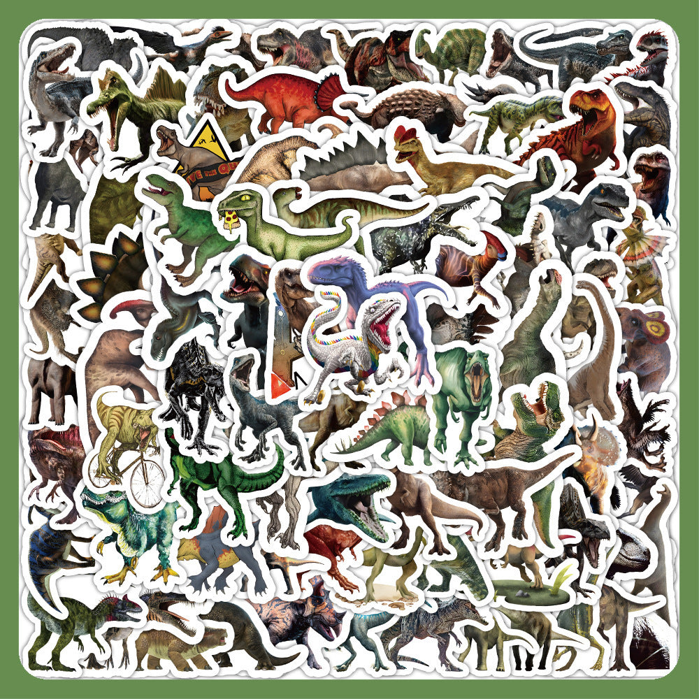 HKM-688019 Cute Waterproof Dinosaur Sticker Set – 100 PVC Adhesive Stickers (2-8cm)