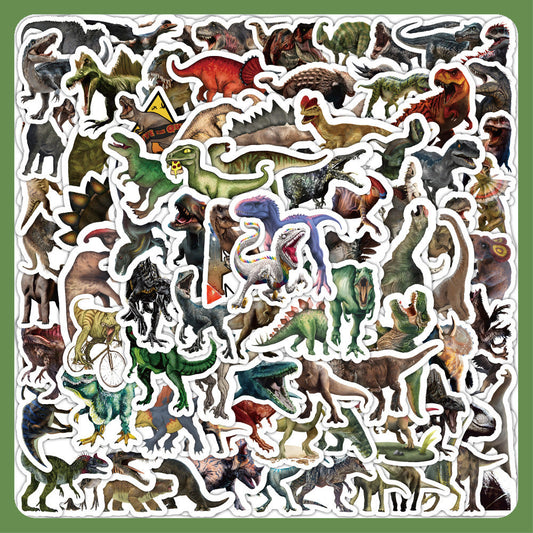HKM-688019 Cute Waterproof Dinosaur Sticker Set – 100 PVC Adhesive Stickers (2-8cm)