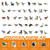 HKM-688019 Cute Waterproof Dinosaur Sticker Set – 100 PVC Adhesive Stickers (2-8cm)