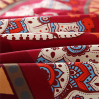HKM-688083 Bohemian Microfiber Quilt Cover Set with Duvet Cover, Pillow Cases, and Cushion Cover