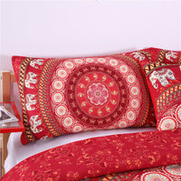 HKM-688083 Bohemian Microfiber Quilt Cover Set with Duvet Cover, Pillow Cases, and Cushion Cover