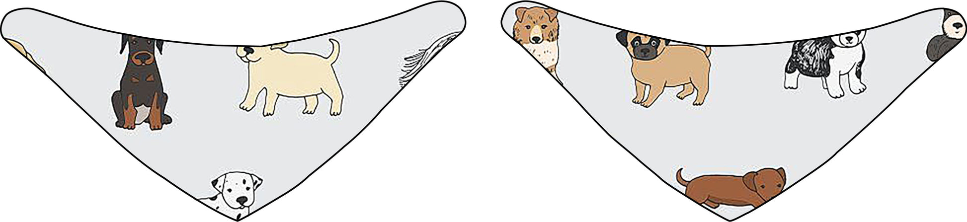HKM-688083 Reversible Pet Bandana in Assorted Patterns - Sizes S, M, L - Made of Durable Polyester