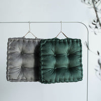 HKM-688147 Velvet Sofa Cushion - Thickened Pillow in Advanced Gray, Dark Green & Gray Blue, 45x45cm
