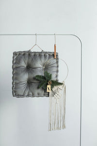HKM-688147 Velvet Sofa Cushion - Thickened Pillow in Advanced Gray, Dark Green & Gray Blue, 45x45cm