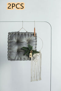 HKM-688147 Velvet Sofa Cushion - Thickened Pillow in Advanced Gray, Dark Green & Gray Blue, 45x45cm