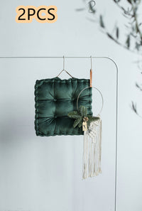 HKM-688147 Velvet Sofa Cushion - Thickened Pillow in Advanced Gray, Dark Green & Gray Blue, 45x45cm