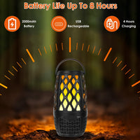 HKM-688275 4 in 1 Outdoor Wireless Speaker with LED Flame Light, IPX5 Waterproof, 2000mAh Battery, Sync with Up to 100 Speakers