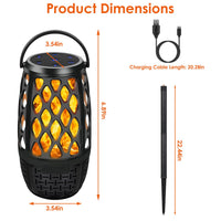 HKM-688275 4 in 1 Outdoor Wireless Speaker with LED Flame Light, IPX5 Waterproof, 2000mAh Battery, Sync with Up to 100 Speakers