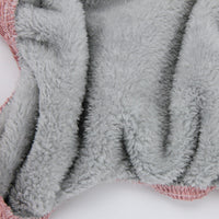 HKM-688403 Cotton Plush Coat for Dogs - Light Gray & Pink Love Overalls, XS to XL Sizes