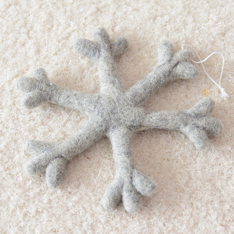 HKM-688531 Christmas Snowflakes and Stars Wool Felt Ornaments for Holiday Decor