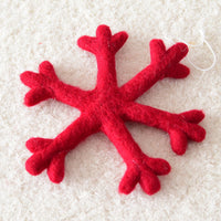 HKM-688531 Christmas Snowflakes and Stars Wool Felt Ornaments for Holiday Decor