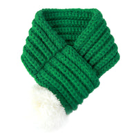 HKM-688787 Cozy Fleece Scarf for Small and Medium Pets in Green and Red Ball Patterns
