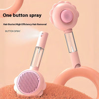 HKM-688851 2-in-1 Self-Cleaning Dog and Cat Brush with Spray Feature for Effortless Grooming and Hair Removal