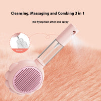 HKM-688851 2-in-1 Self-Cleaning Dog and Cat Brush with Spray Feature for Effortless Grooming and Hair Removal