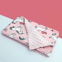 HKM-688851 Flamingo Print Fleece Baby Blanket for Newborns – Soft Flannel and Foam Fleece Stroller Wrap, 75x120cm