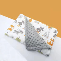 HKM-688851 Flamingo Print Fleece Baby Blanket for Newborns – Soft Flannel and Foam Fleece Stroller Wrap, 75x120cm
