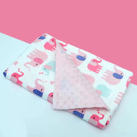 HKM-688851 Flamingo Print Fleece Baby Blanket for Newborns – Soft Flannel and Foam Fleece Stroller Wrap, 75x120cm