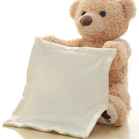 HKM-688915 Electric Musical Peekaboo Bear Plush Toy - Talking and Interactive Stuffed Animal for Kids