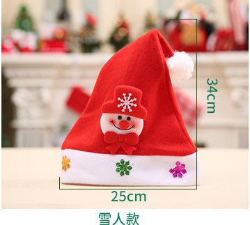 HKM-689043 Children's Christmas Hat in Felt and Coral Velvet - Elk, Snowman, Bear & More Styles